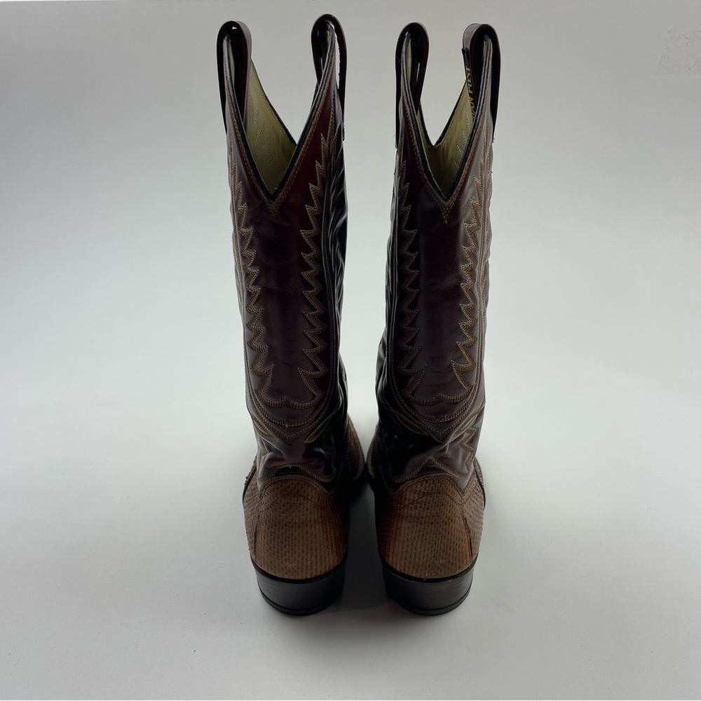 Vintage Dan Post Brown Front Cut Python Cowboy Bo… - image 5